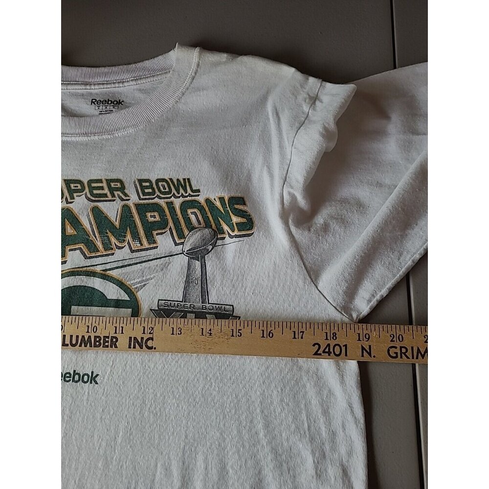 Green Bay Packers Super Bowl XLV Champions Men's M Long Sleeve T-Shirt White - Picture 5 of 8